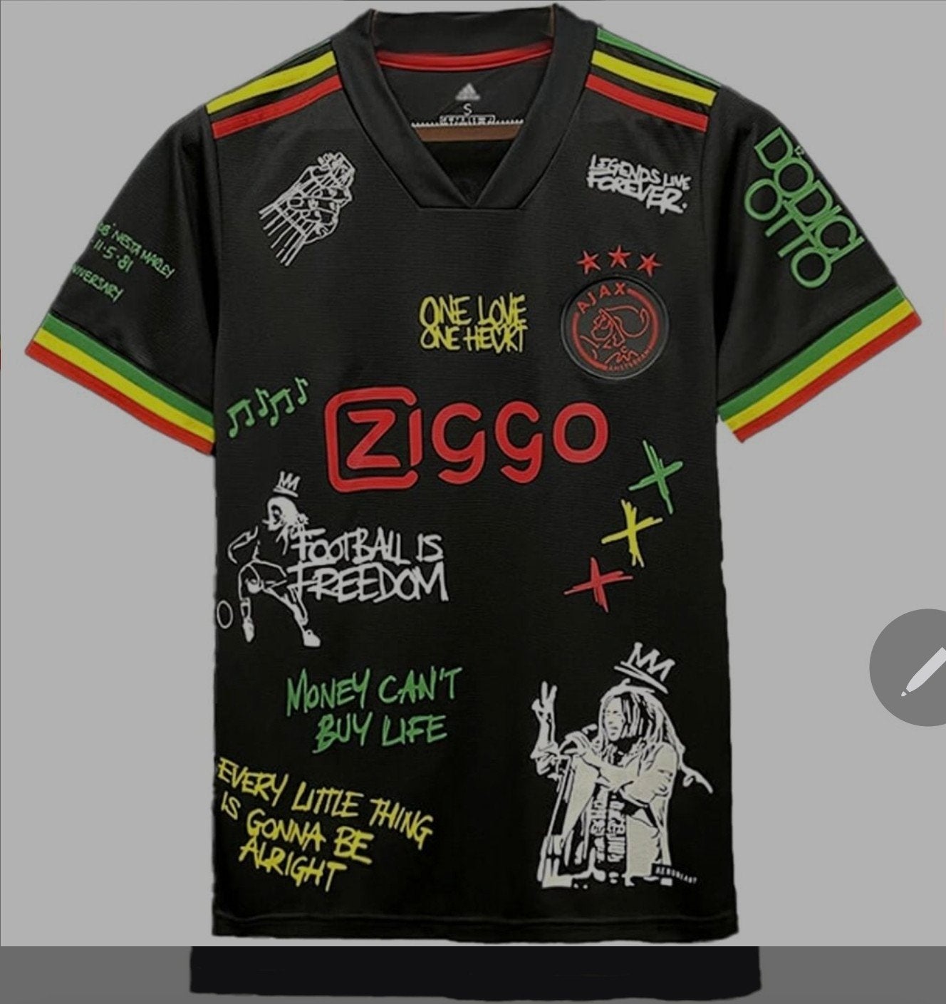 Ajax bob marley shirt maten L XL, Kleding | Heren, Ophalen of Verzenden, Nieuw, Overige maten