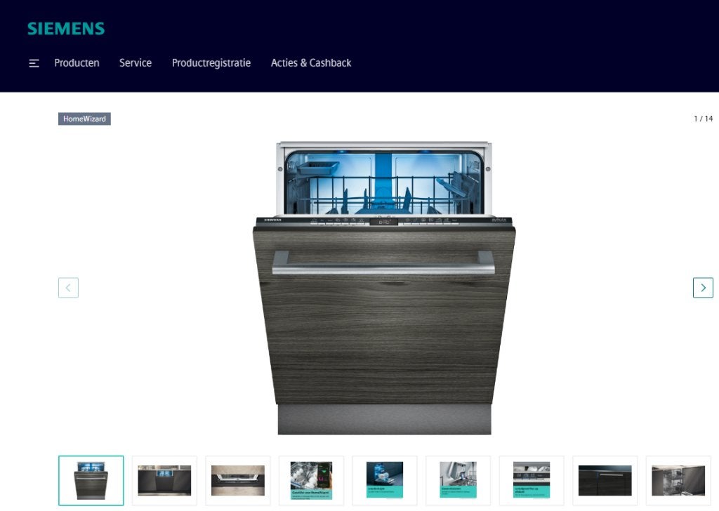 Siemens Inbouw Vaatwasser, Ophalen, Energieklasse A of zuiniger, 60 cm of meer, Minder dan 10 liter