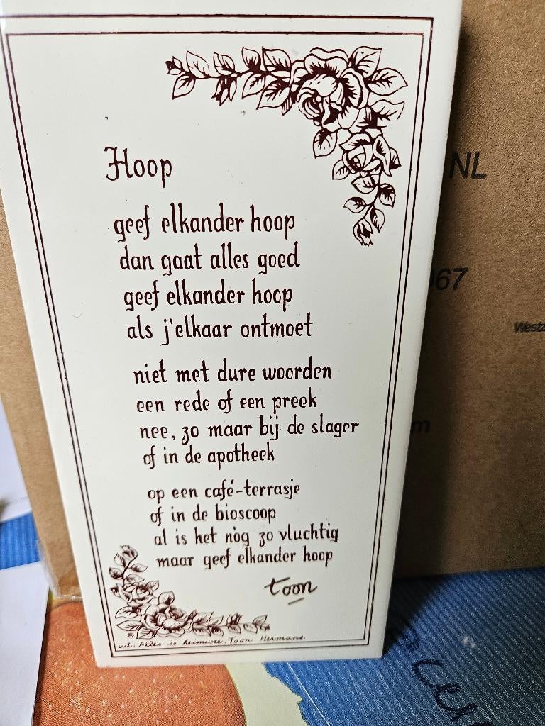 TEGELTJE MET TEKST, Huis en Inrichting, Ophalen, Zo goed als nieuw