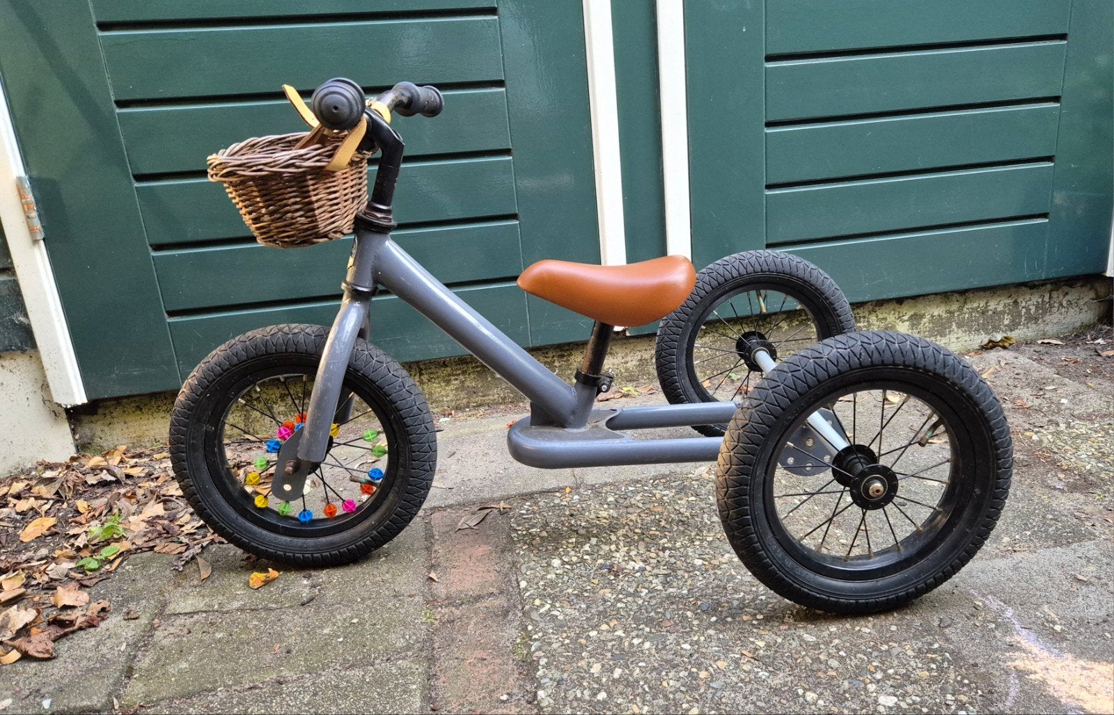 Trybike loopfiets 2-in-1 grijsblauw met mandje, Ophalen, Gebruikt, Loopfiets