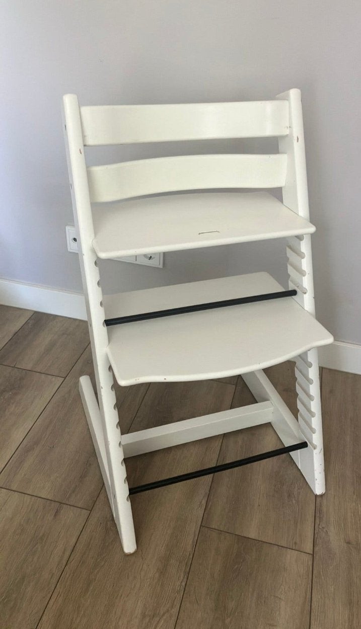 Stokke Tripp Trapp meegroeistoel - Wit, Ophalen of Verzenden, Gebruikt, Meegroeistoel, Aanschuifbaar