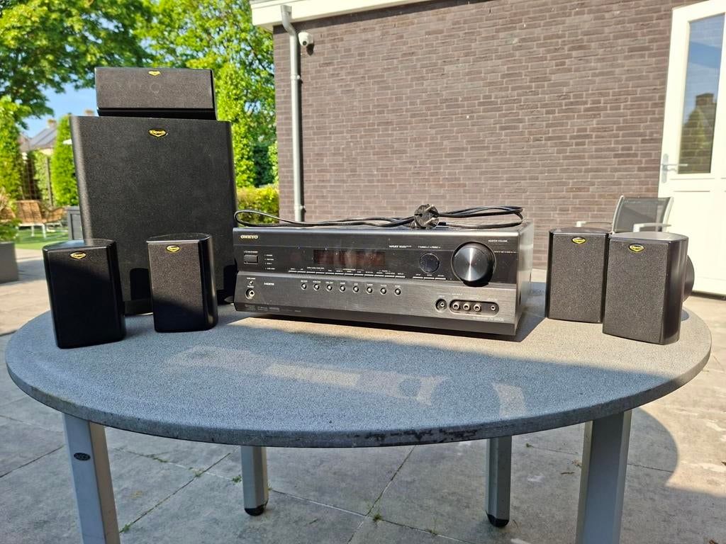 Onkyo TX-SR508 AV Receiver met Klipsch 5.1 Home Cinema Set, Overige merken, Gebruikt, 70 watt of meer, Ophalen of Verzenden