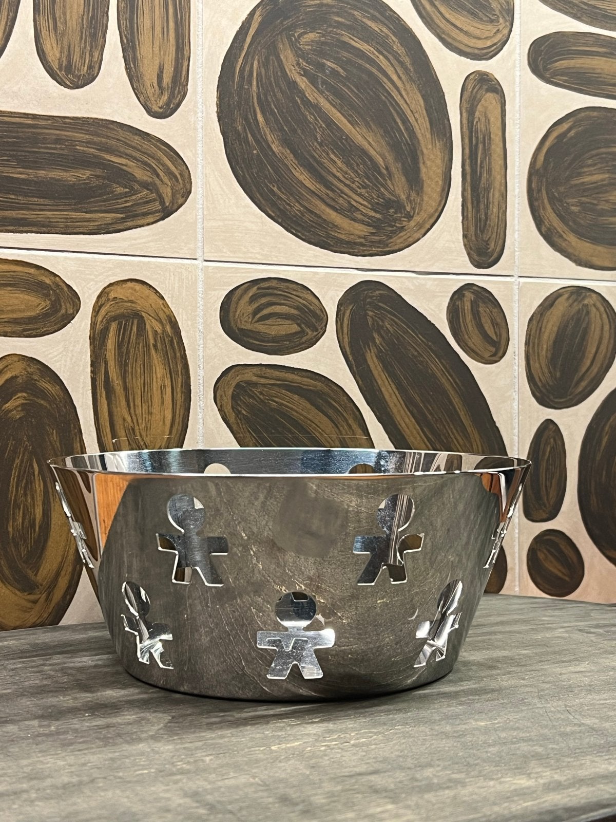 Alessi Girotondo fruitmand/schaal - RVS, Gebruikt, Schaal, Rond, Ophalen of Verzenden