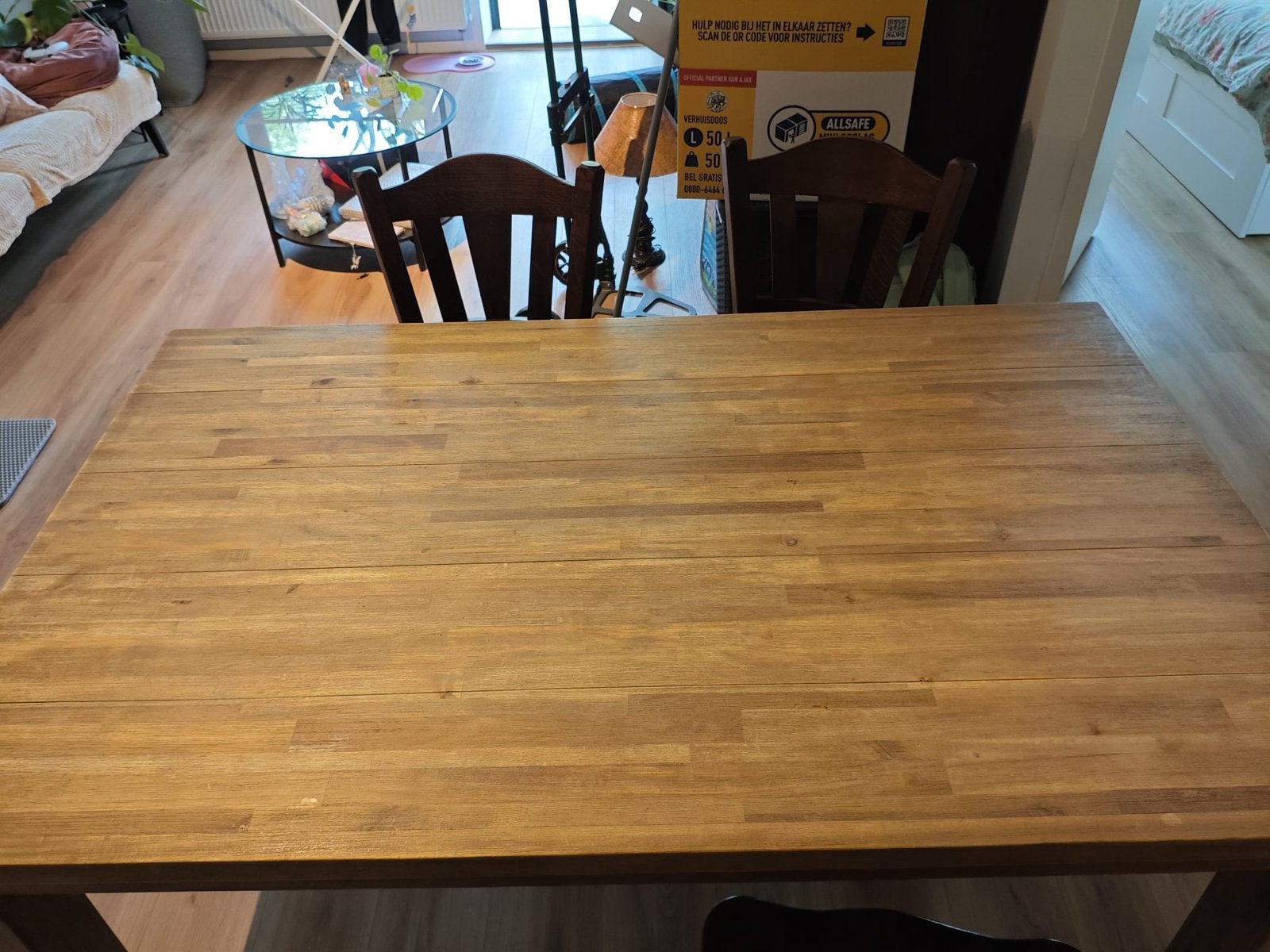 Robuuste eettafel, Huis en Inrichting, Tafels | Eettafels, Ophalen, Gebruikt, 100 tot 150 cm, Tot twee personen