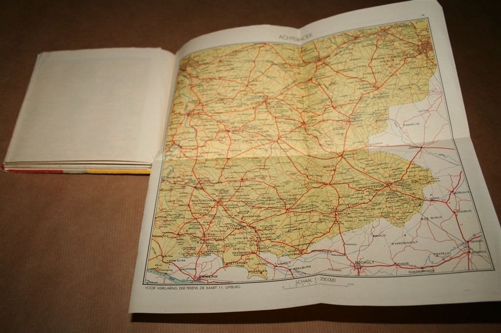 Zakkompas van Nederland voor toerisme — ca. 1958, Gelezen, Ophalen of Verzenden, Landkaart, 1800 tot 2000