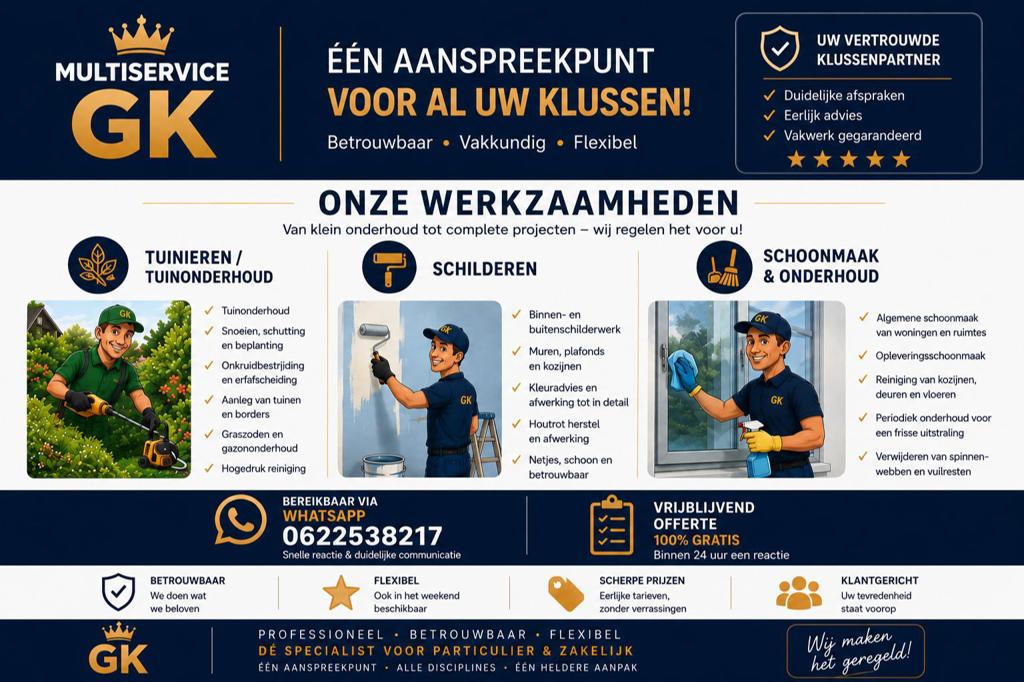 MULTISERVICE GK – ÉÉN AANSPREEKPUNT VOOR AL UW KLUSSEN, Ophalen