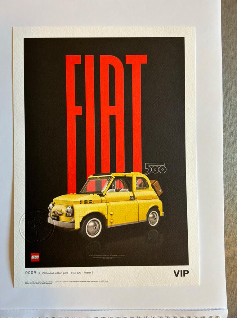 Lego Fiat 500 VIP Limited Edition Poster 5006307, Overige thema's, Lego, Accessoire, Nieuw