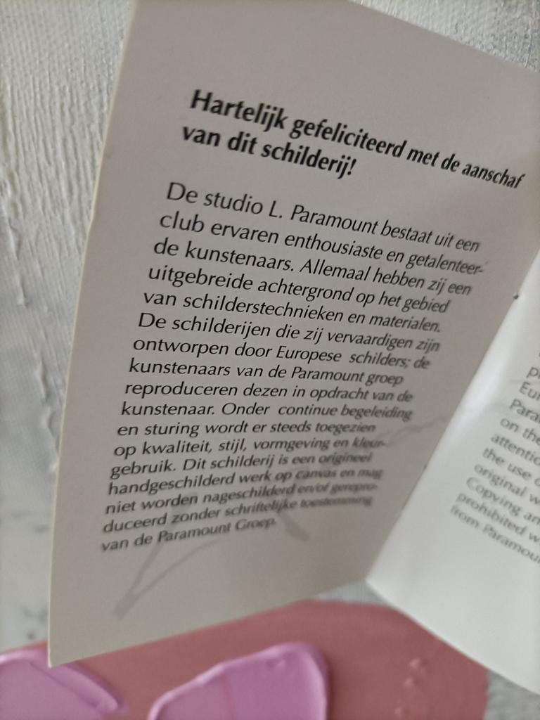 Schilderij op doek 120x120 cm  van paramount hand geschilder, Sieraden, Tassen en Uiterlijk, Uiterlijk | Dieet en Afvallen, Ophalen of Verzenden