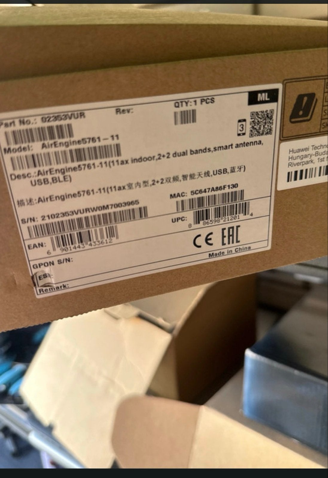 Huawei AirEngine 5761-11 Wi-Fi 6 Access Point Nieuw, Computers en Software, Accesspoints, Ophalen of Verzenden, Nieuw
