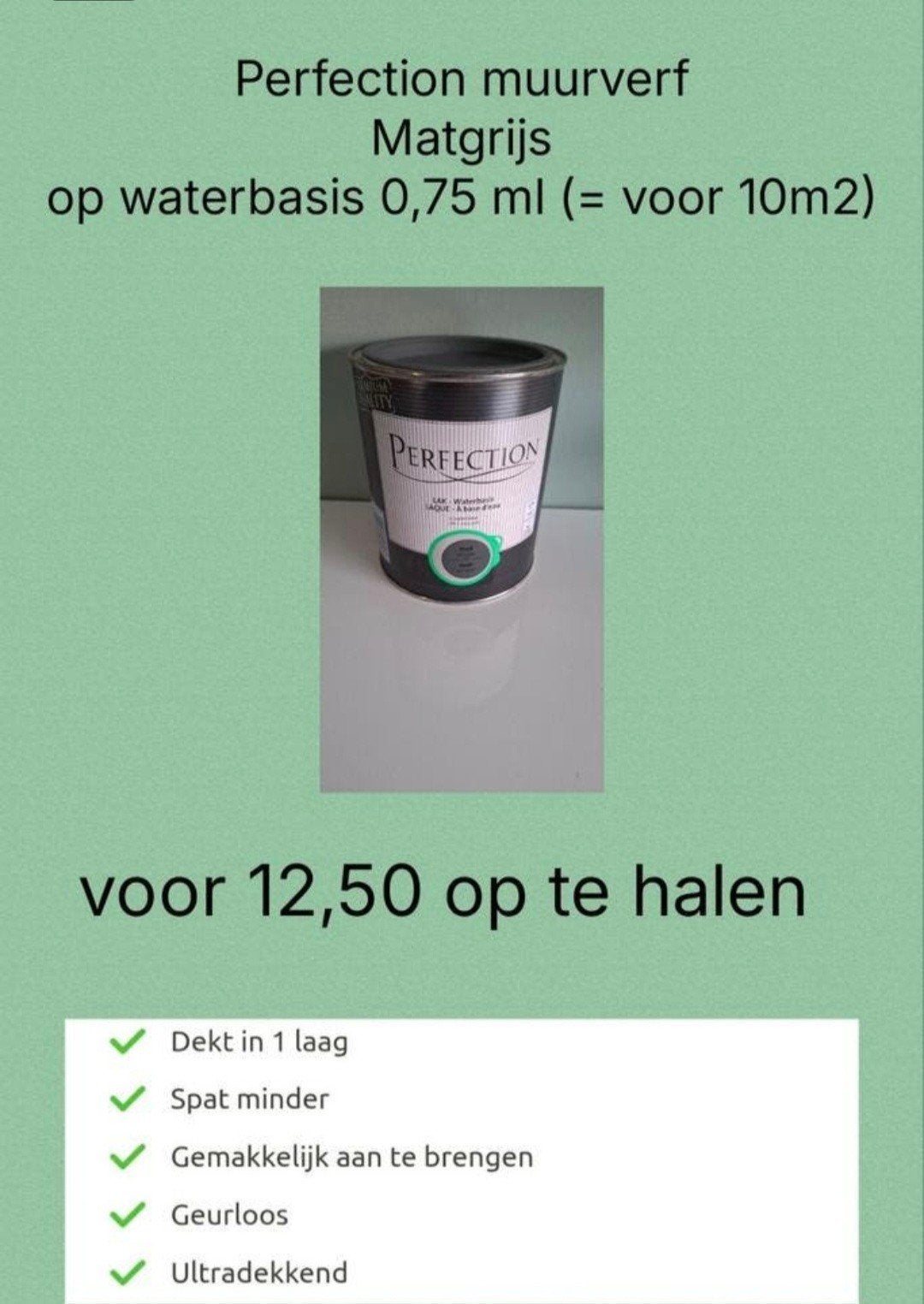 Nieuw: Perfection muurverf, Doe-het-zelf en Verbouw, Verf, Beits en Lak, Ophalen, Nieuw