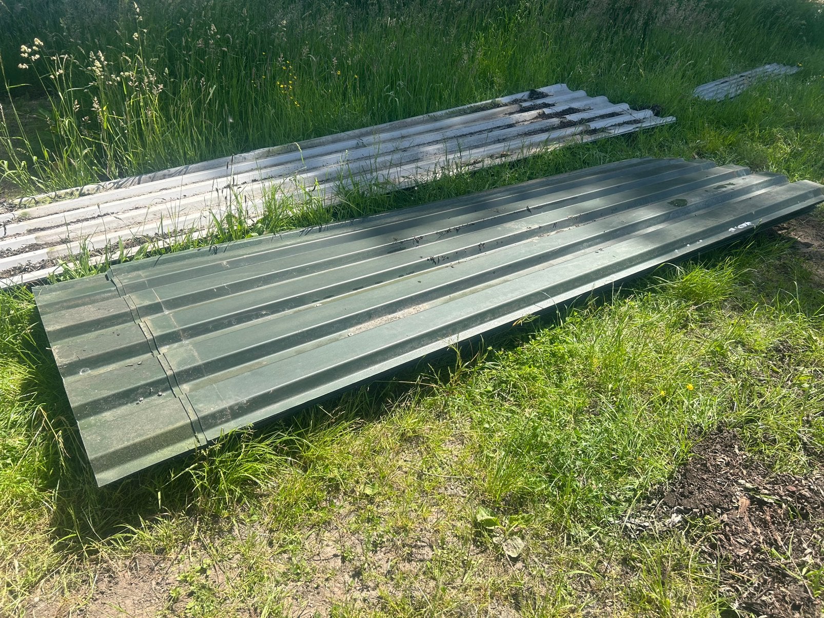 Damwand dakplaat groen en zwart, Zwart, Zo goed als nieuw, 15 m² of meer, Metaal