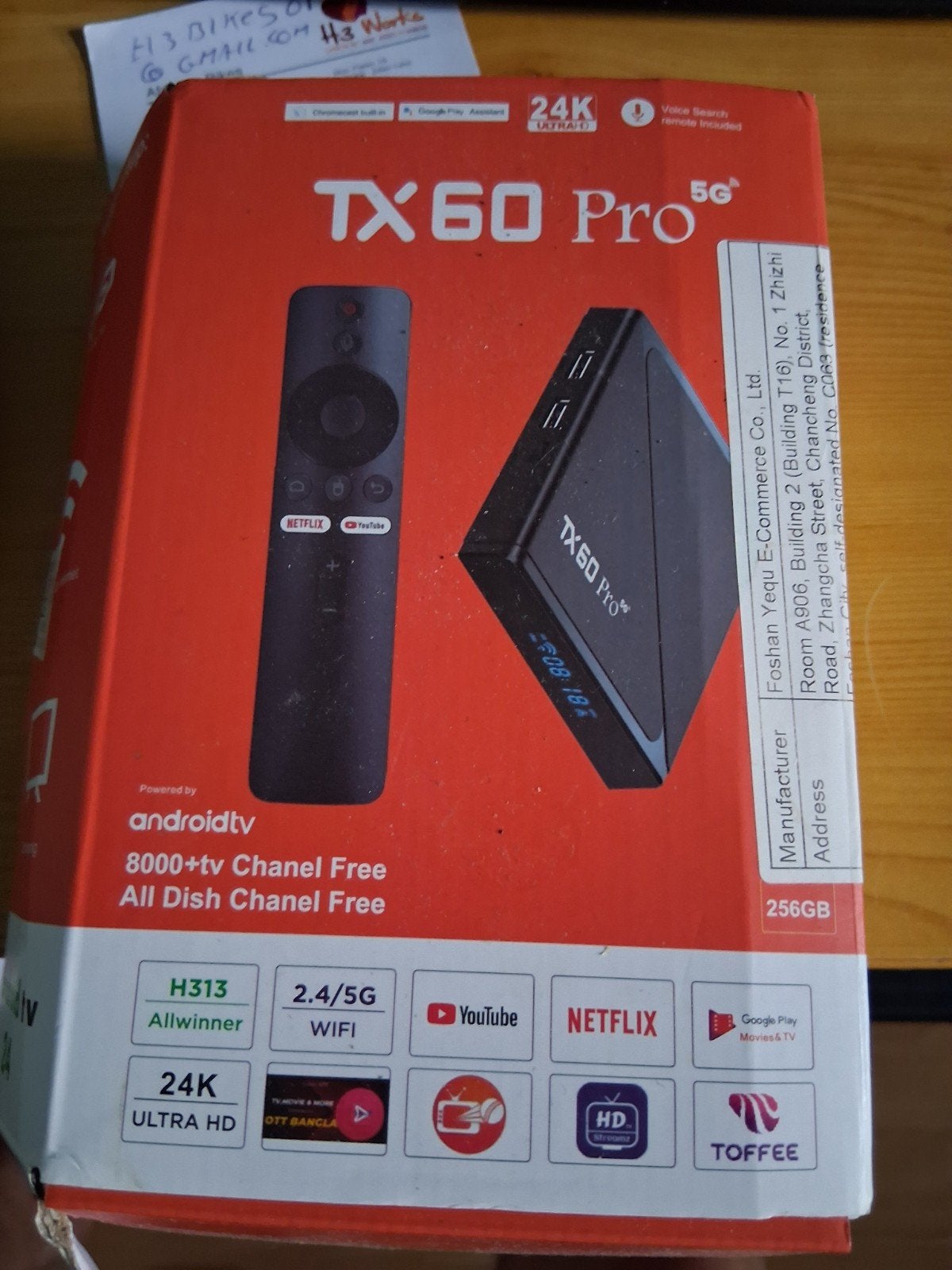 TX60 Pro 5G Android TV Box - 24K Ultra HD, Audio, Tv en Foto, Mediaspelers, Ophalen, Zo goed als nieuw, HDMI, Zonder harde schijf