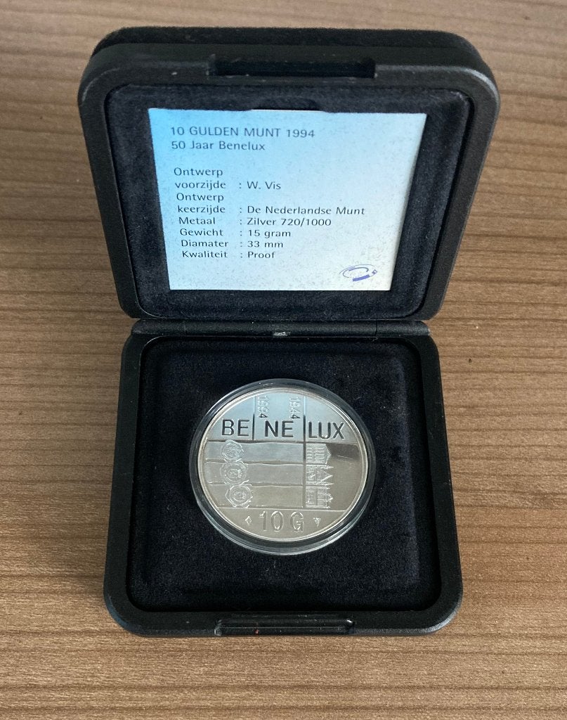Zilveren 10 gulden 1994 (Benelux) – Proof, Postzegels en Munten, Munten | Nederland, Ophalen, Koningin Beatrix, Zilver, Losse munt
