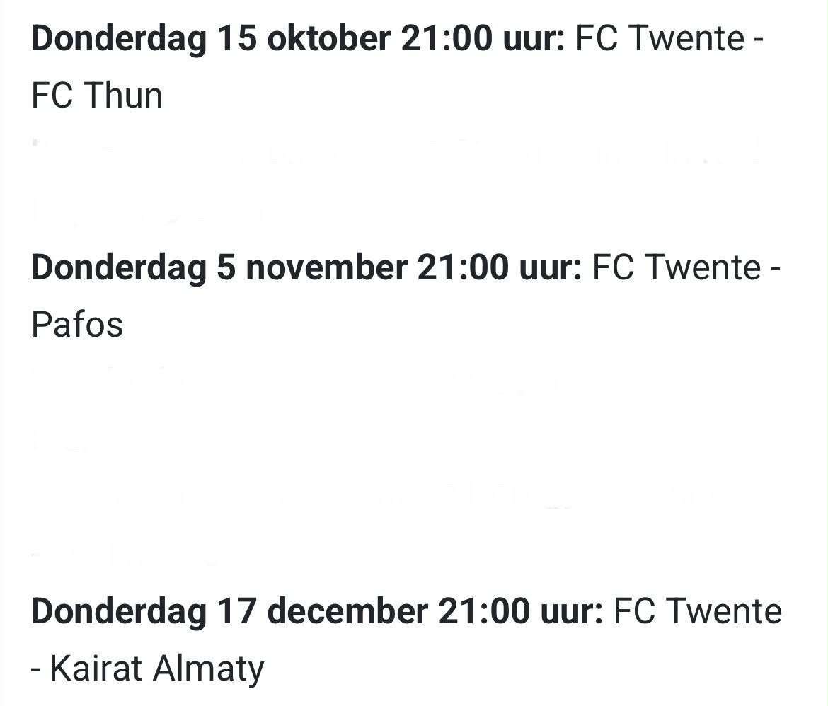 Fc twente thuiswedstrijden Europees, Losse kaart, Twee personen, Europa of Champions League