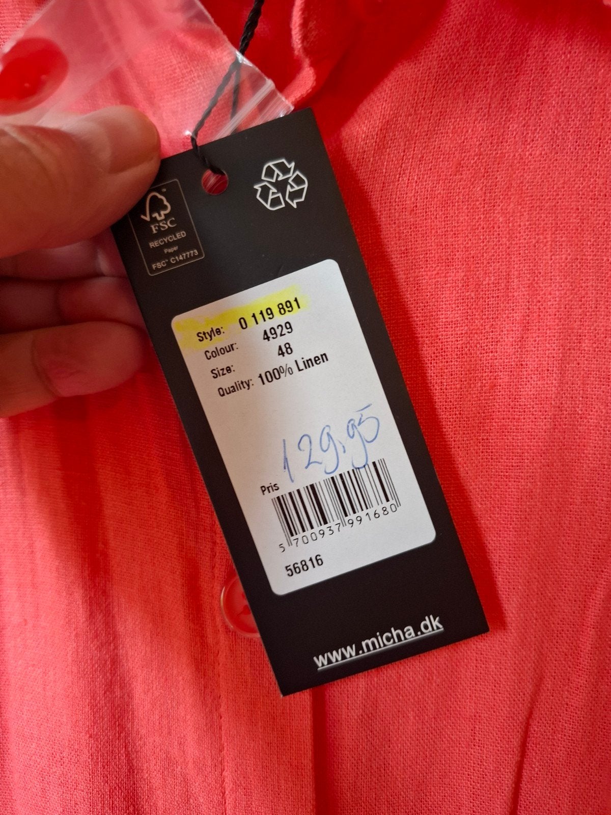 Micha oranje linnen jumpsuit maat:48, Kleding | Dames, Maat 46/48 (XL) of groter, Nieuw, Oranje, Ophalen of Verzenden