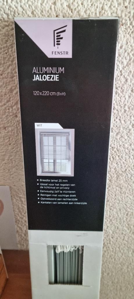 Witte aluminium jaloezie Nieuw, 200 cm of meer, Wit, Nieuw, Ophalen of Verzenden