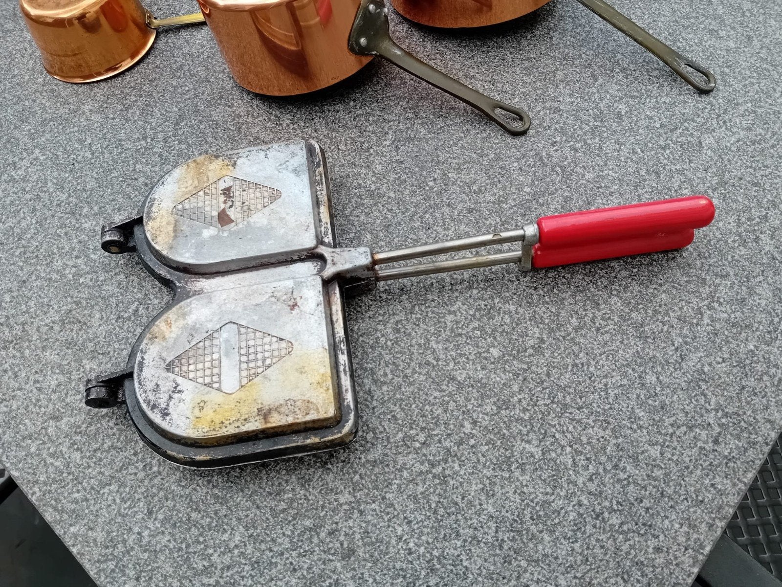 Vintage Franse croque monsieur tosti-ijzer, Ophalen of Verzenden