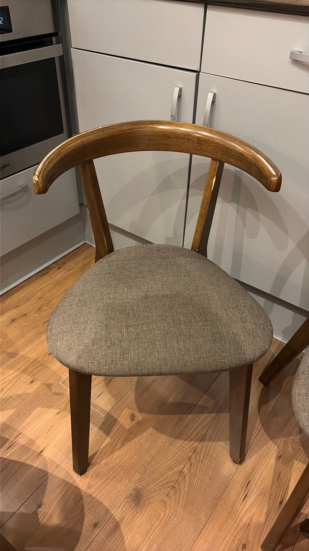 Retro eettafel stoelen, Huis en Inrichting, Stoelen, Ophalen, Gebruikt, Grijs, Vier