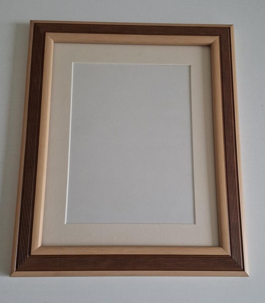 Exclusieve fotolijst met passe partout, lijst 20 x 25, hout, Ophalen of Verzenden, Zo goed als nieuw