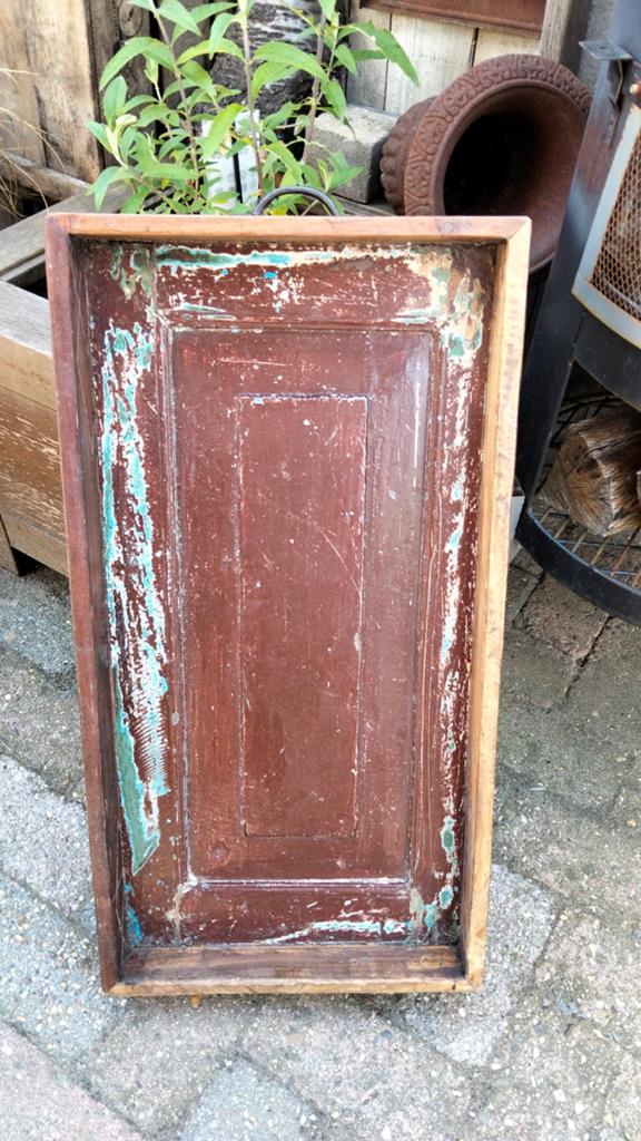 Brocante grote zware dienblad. Met mooie details, Ophalen