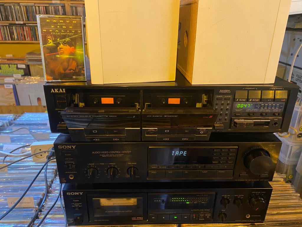 Akai HX-A415W cassette deck, Dubbel, -, -, Ophalen of Verzenden