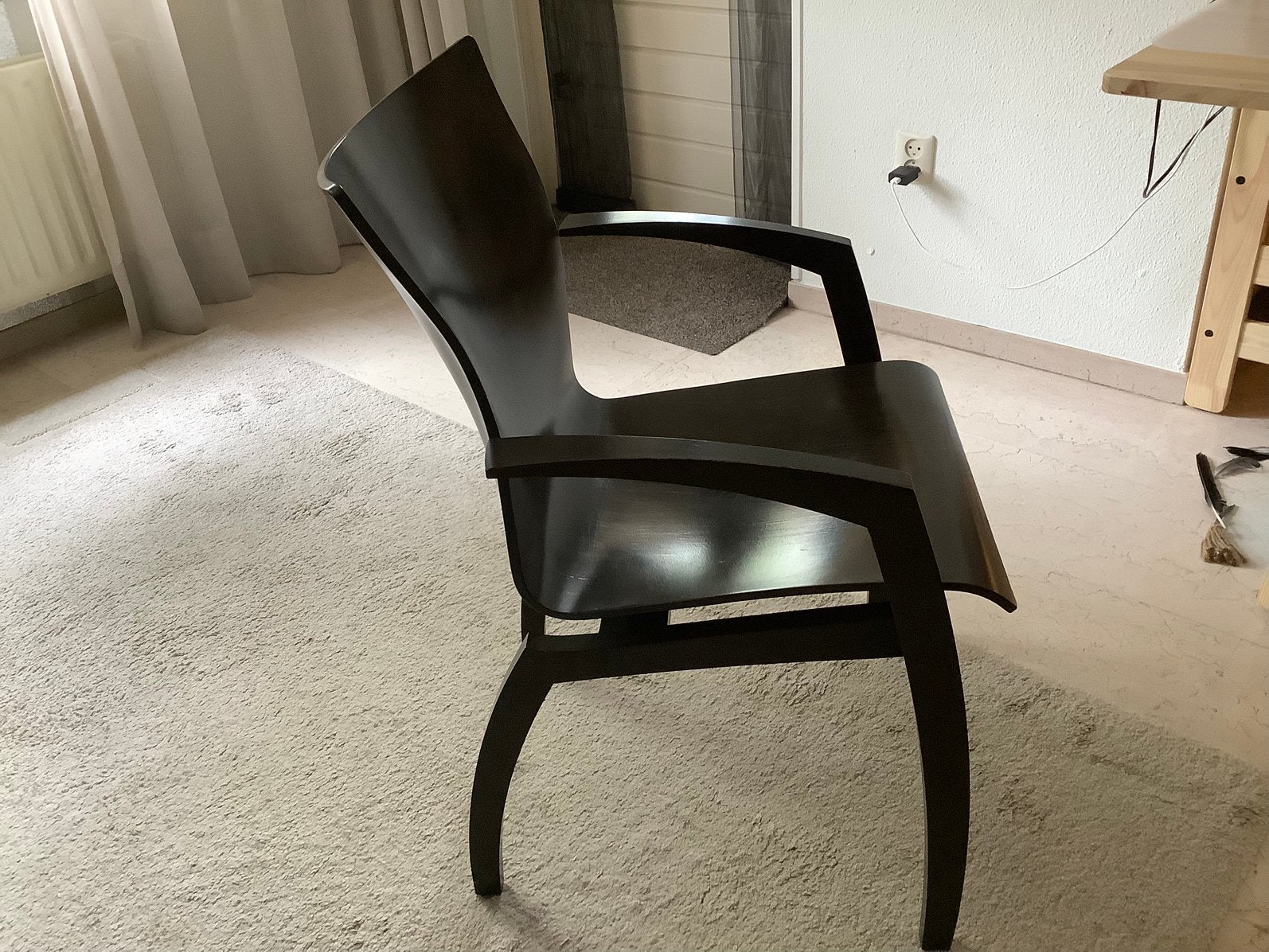 Leolux eetkamerstoelen, Huis en Inrichting, Ophalen, Gebruikt, Twee, Zwart