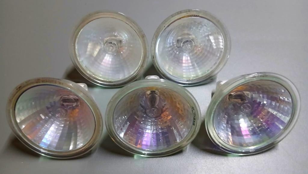 Vijf GU5.3 halogeenspots van 12 V en 20 W, Ophalen, Gebruikt, Minder dan 30 watt, Halogeen (gloei)lamp