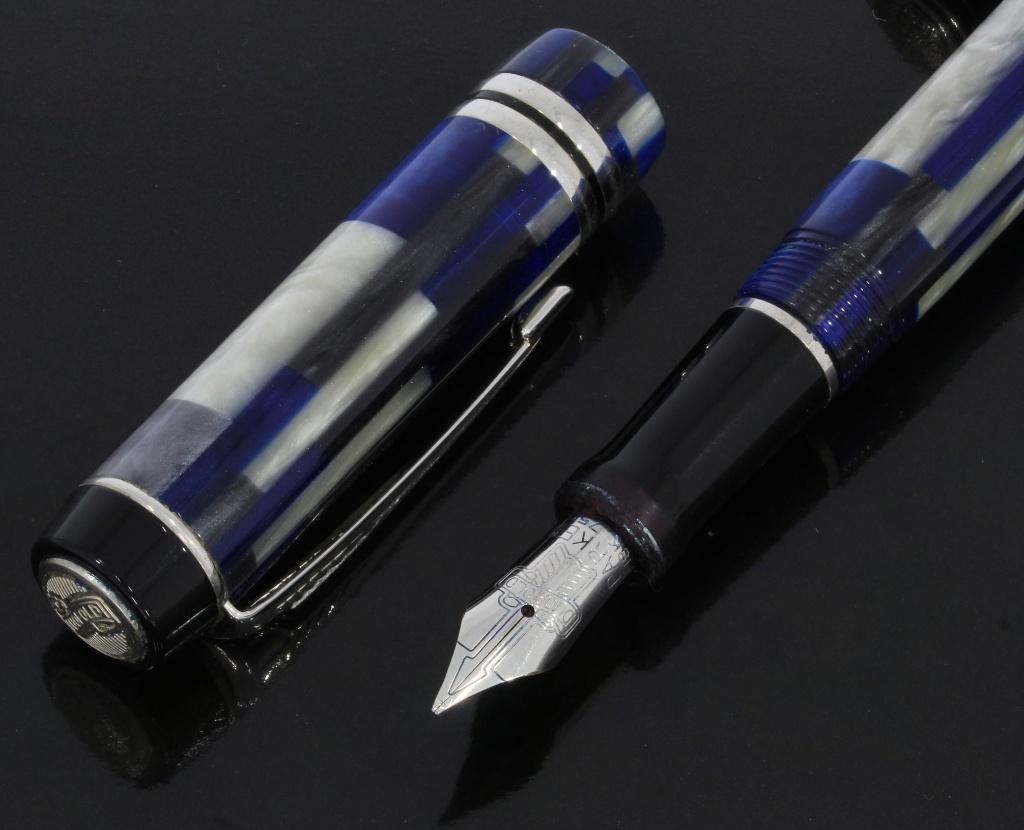 Parker Duofold Blue Mosaic 18k gouden pennen set 3 delig, Voordeelsieraden, Verzenden, Zo goed als nieuw, Info@voordeelsieraden.nl