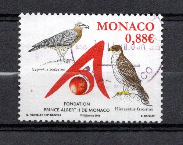 MONACO. gestempelde zegel. Jaar 2008. EURO, Ophalen of Verzenden, Monaco, Gestempeld