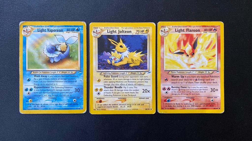 Pokemon light jolteon light vaporeon light flareon destiny, Ophalen of Verzenden, Gebruikt, Meerdere kaarten