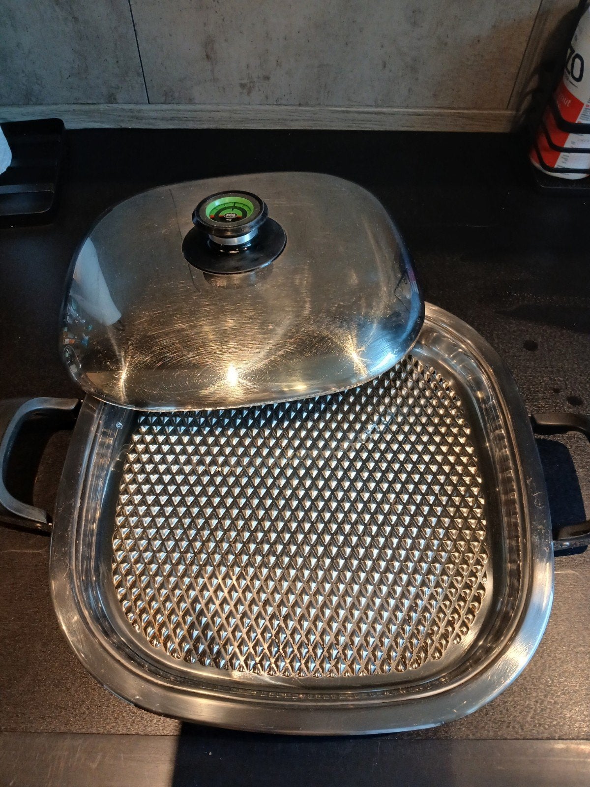 rvs grill/braadpan, Braadpan, Antiaanbaklaag, Ophalen of Verzenden, Zo goed als nieuw