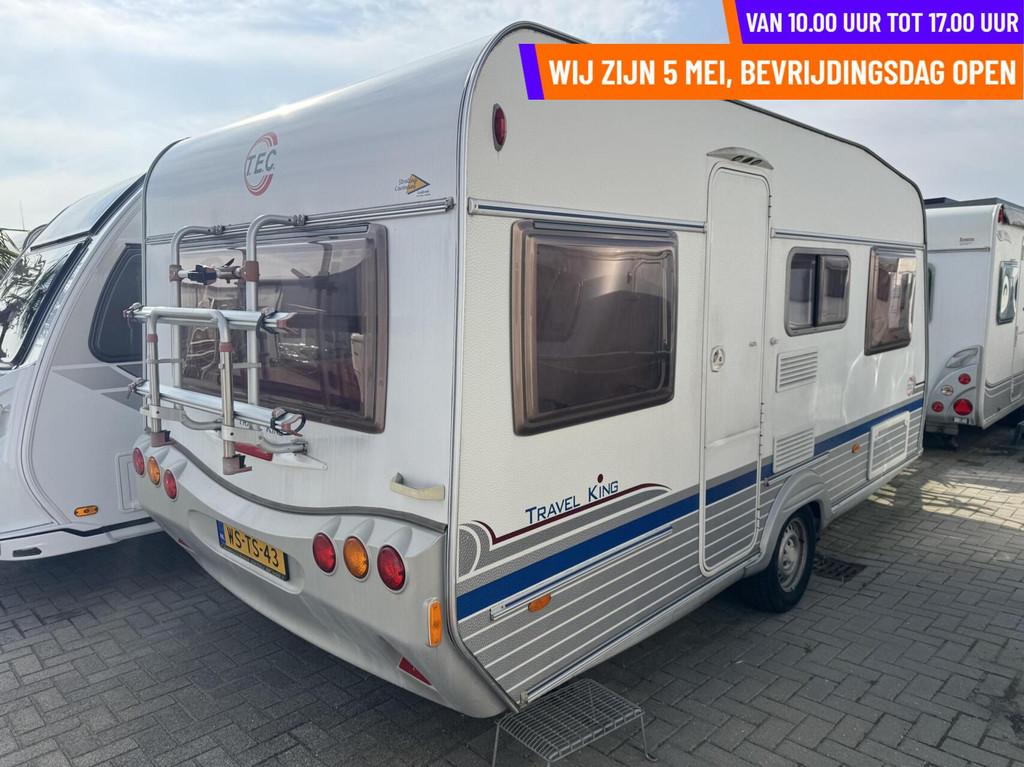 Tec Travel King 450 MOVER + VOORTENT + VASTBED, Caravans en Kamperen, Caravans, T.E.C., Bedrijf, 750 - 1000 kg, 6 tot 7 meter