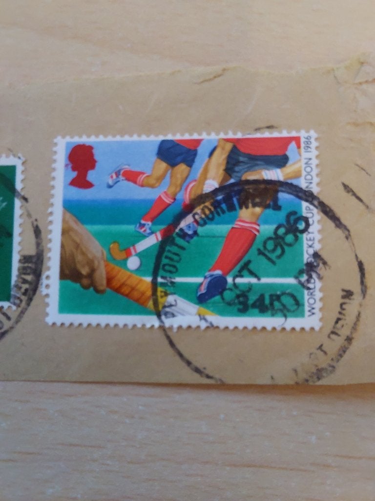 1986 Engeland hockey, Verzenden, Gestempeld