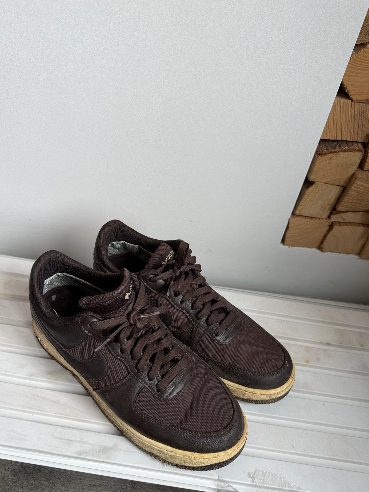 Nike Air Force 1 Gore-Tex Bruine Sneakers maat 47, Ophalen of Verzenden, Gedragen, Bruin, Sneakers of Gympen