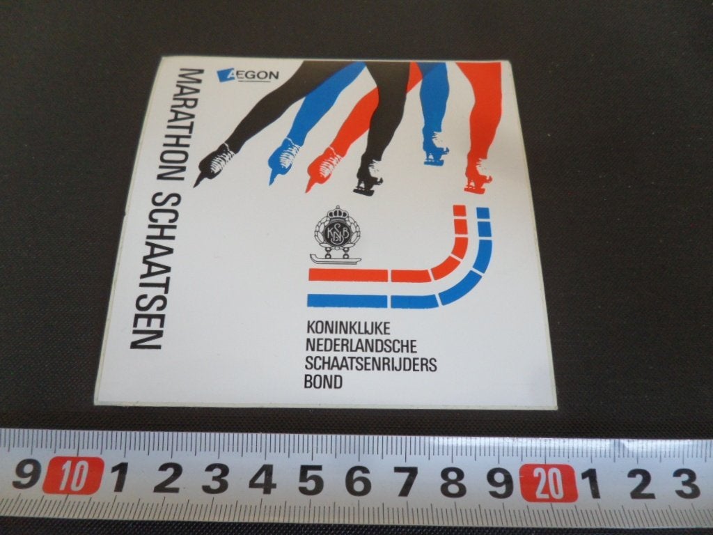 sticker KNSB Marathon Schaatsen  AEGON, Ophalen, Zo goed als nieuw