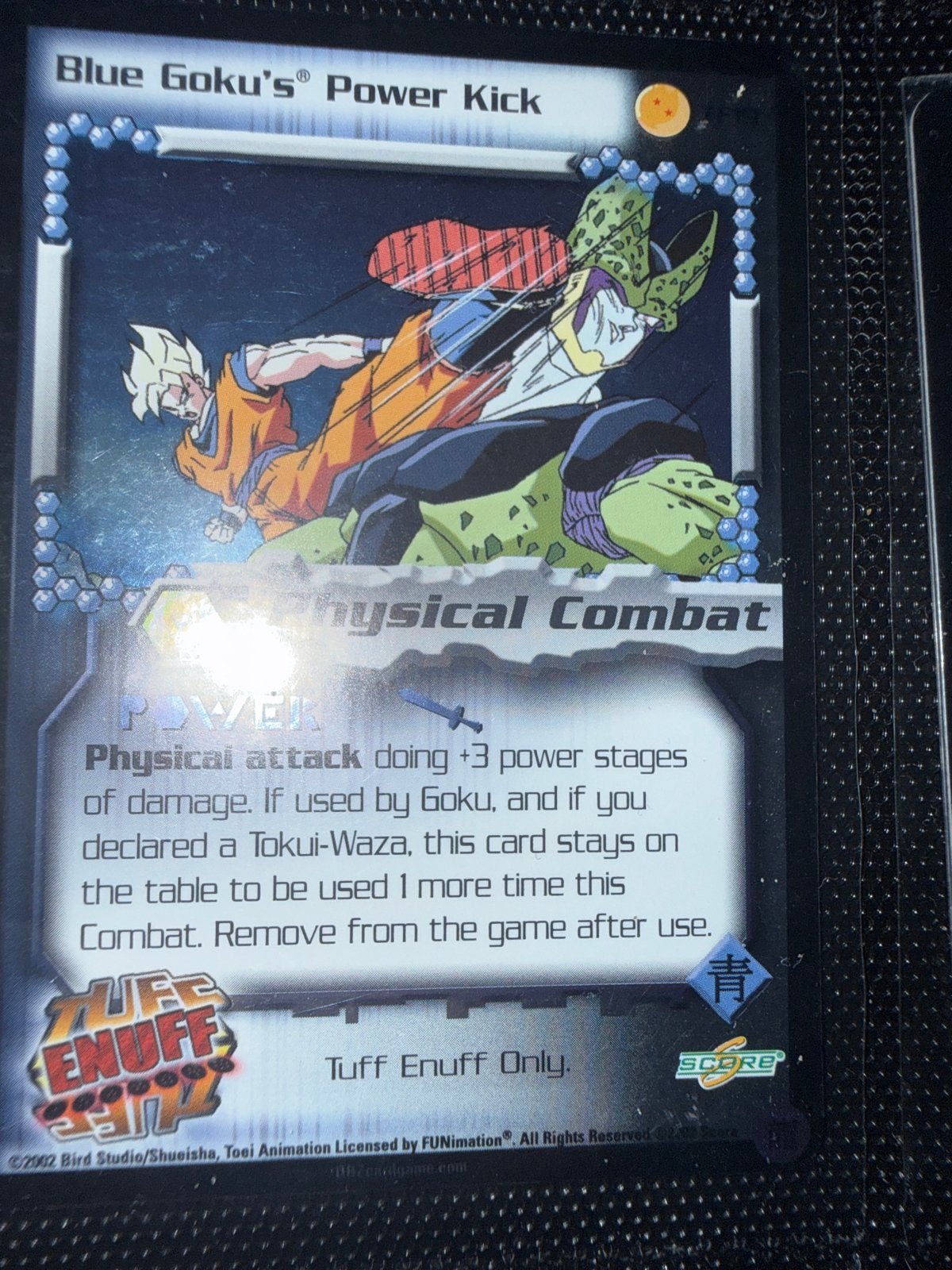 Dragon Ball Z TCG: Blue Goku's Power Kick (Tuff Enuff), Ophalen of Verzenden, Zo goed als nieuw, Losse kaart