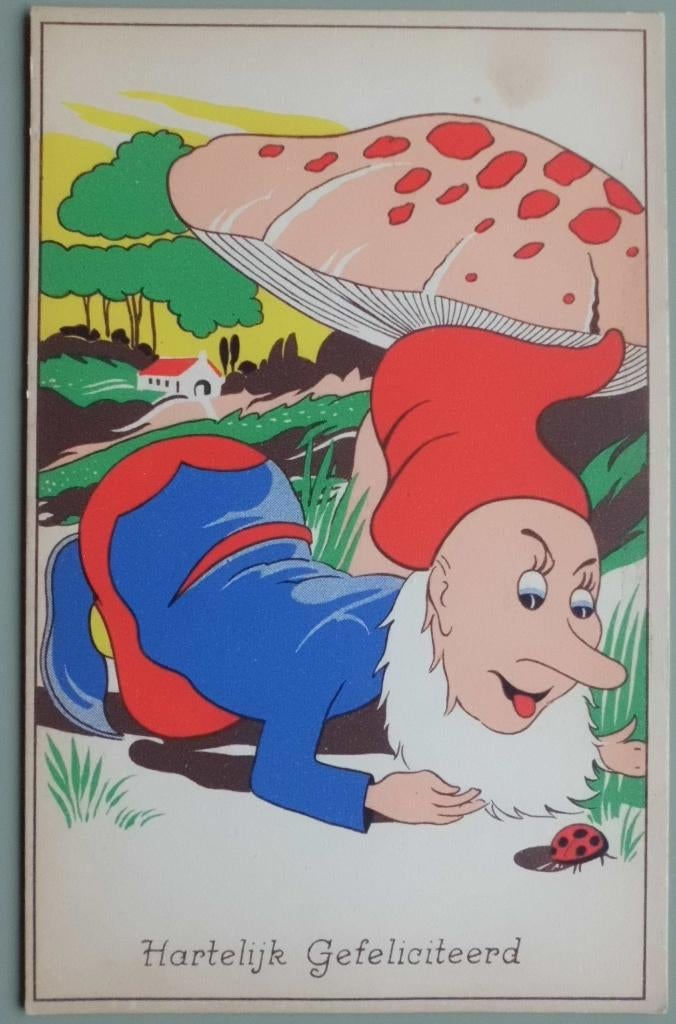 Kabouter 4 - bekijkt kapoentje - jaren 40, Ophalen of Verzenden, 1940 tot 1960, Ongelopen, Kinderen