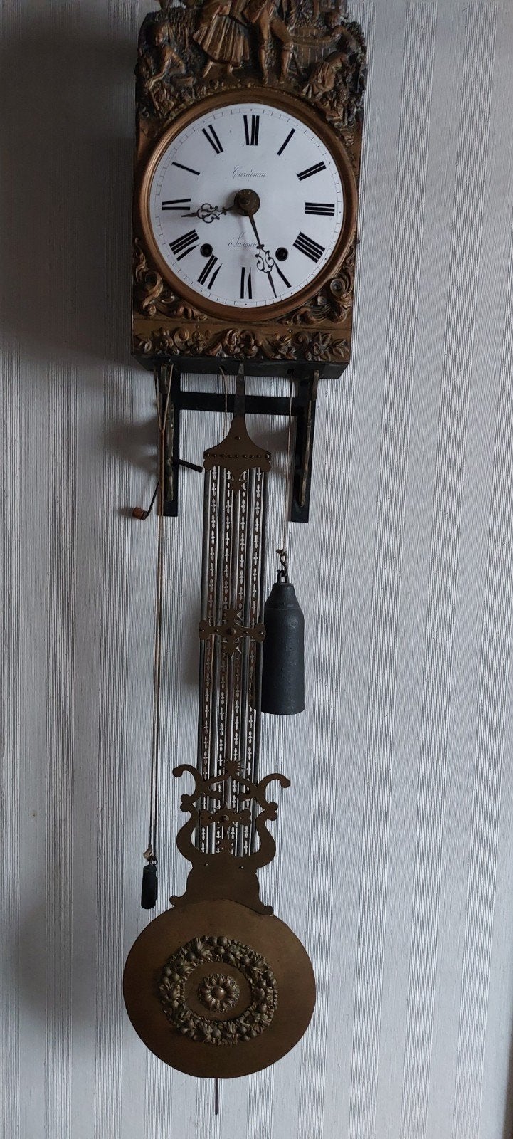Antieke wandklok met slinger en gewicht, Antiek en Kunst, Antiek | Klokken, Ophalen