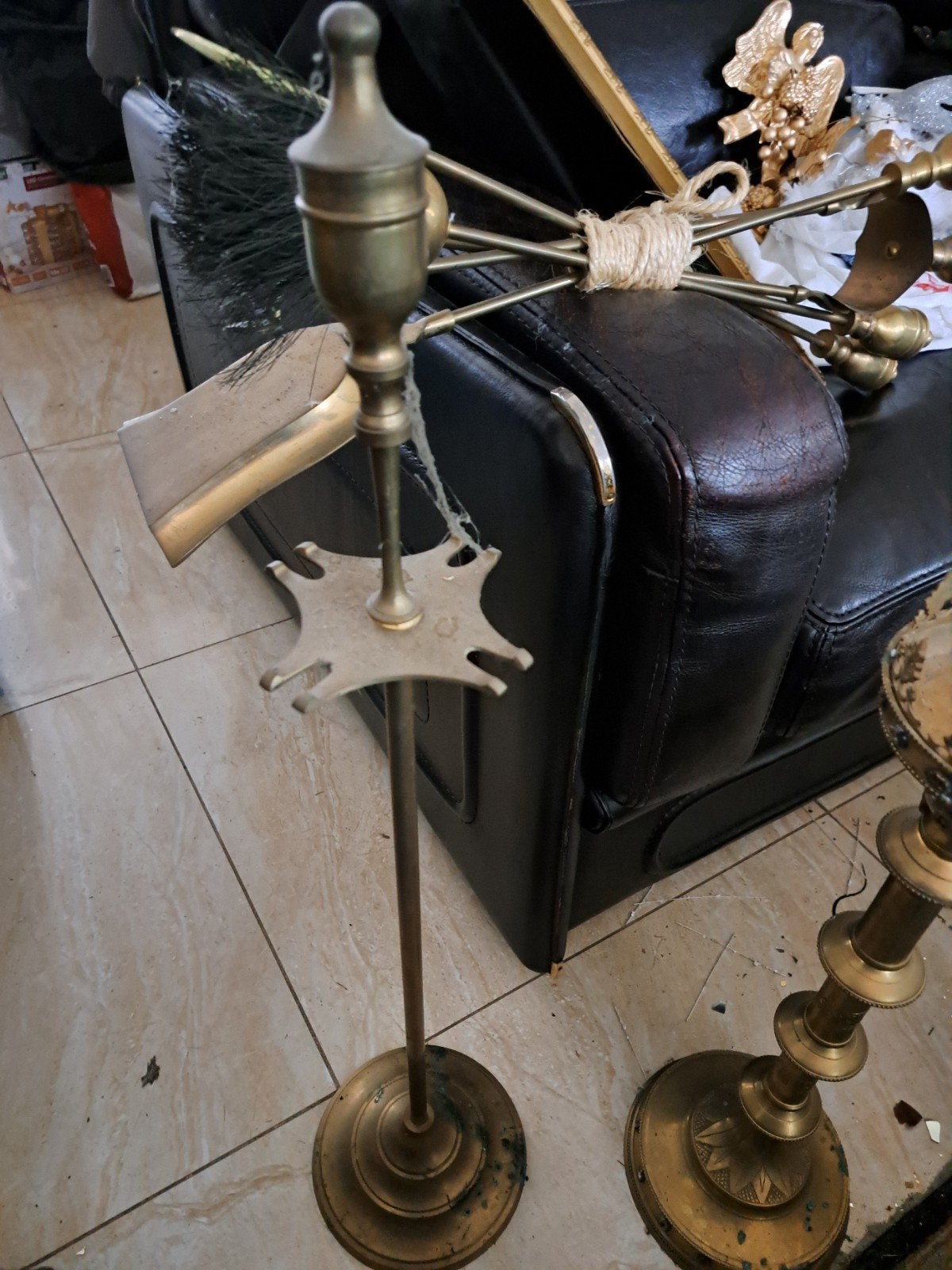 koperen haardstel, Antiek en Kunst, Ophalen of Verzenden
