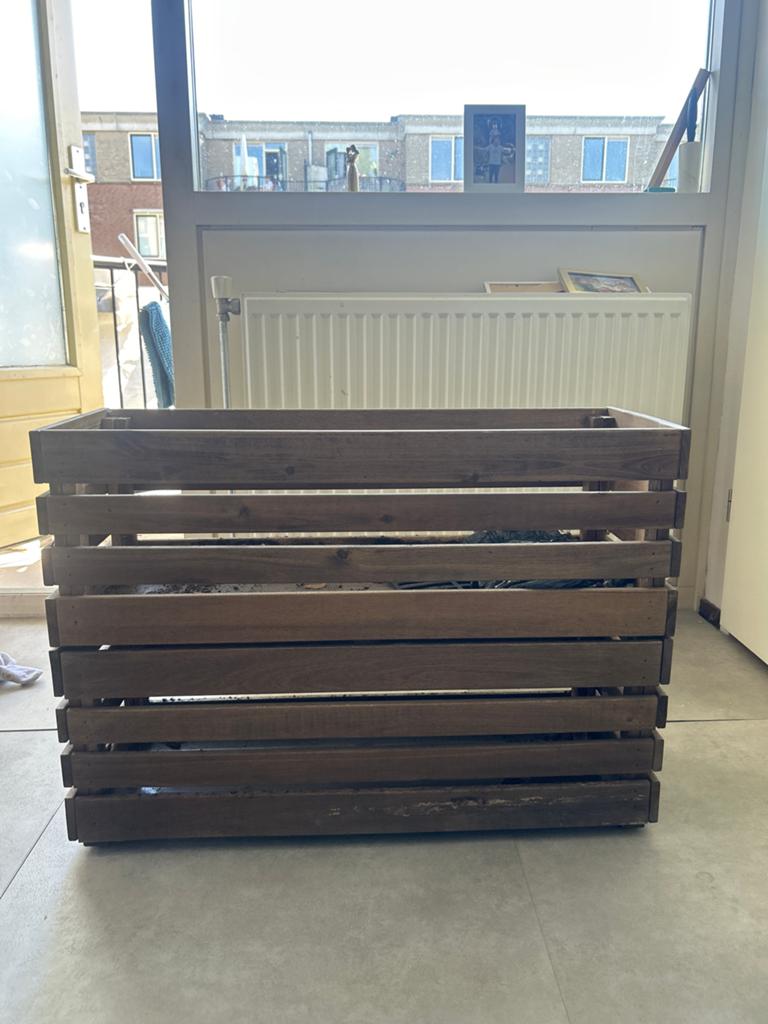 2 houten plantenbakken van IKEA, Tuin en Terras, Bloembakken en Plantenbakken, Gebruikt, Ophalen of Verzenden, Binnen, 60 tot 100 cm