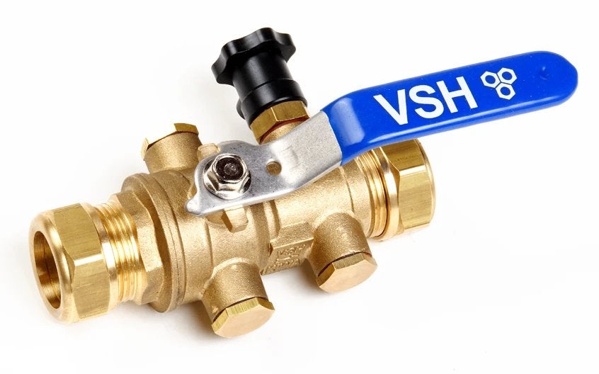 VSH kogelstopkraan met keerklep en hendel 22mm (0504196), Verzenden, Nieuw