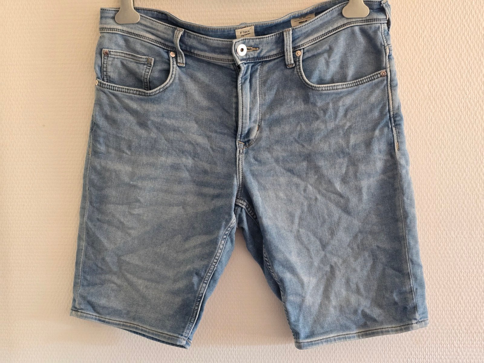 C&A Flex Jog Denim Shorts W36, Kleding | Heren, Spijkerbroeken en Jeans, W36 - W38 (confectie 52/54), Blauw, Gedragen, C&A