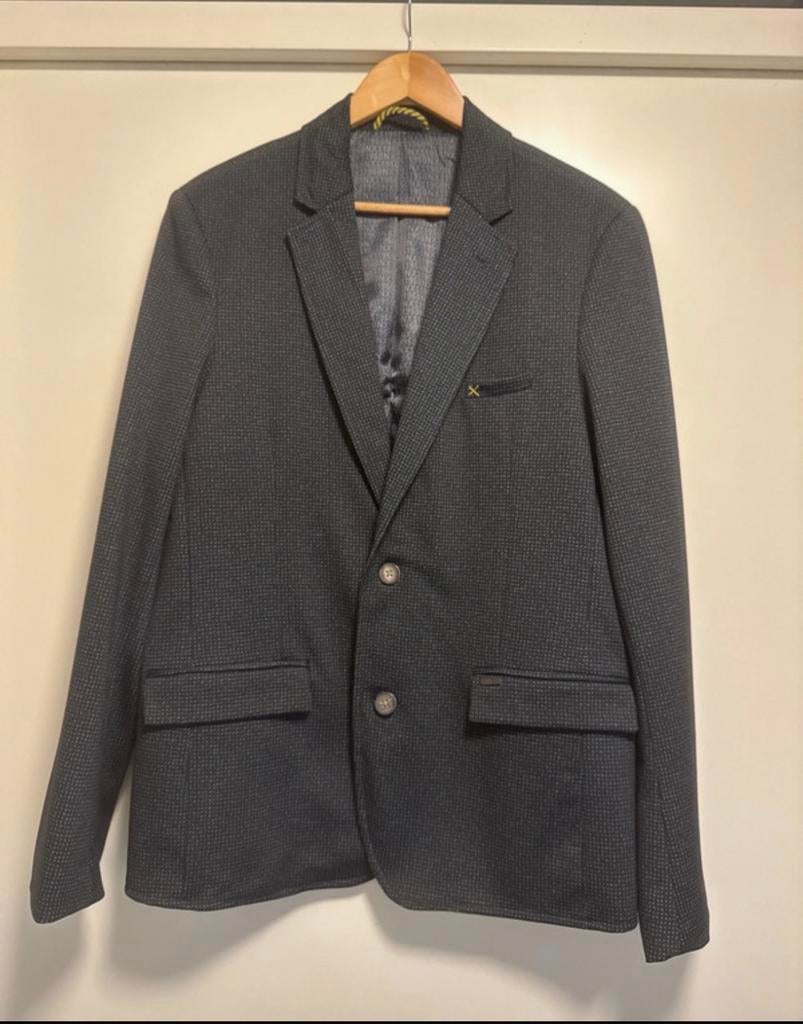 Donkergrijs colbert met patroon (M), Kleding | Heren, Kostuums en Colberts, Ophalen of Verzenden, Zo goed als nieuw, Maat 48/50 (M)
