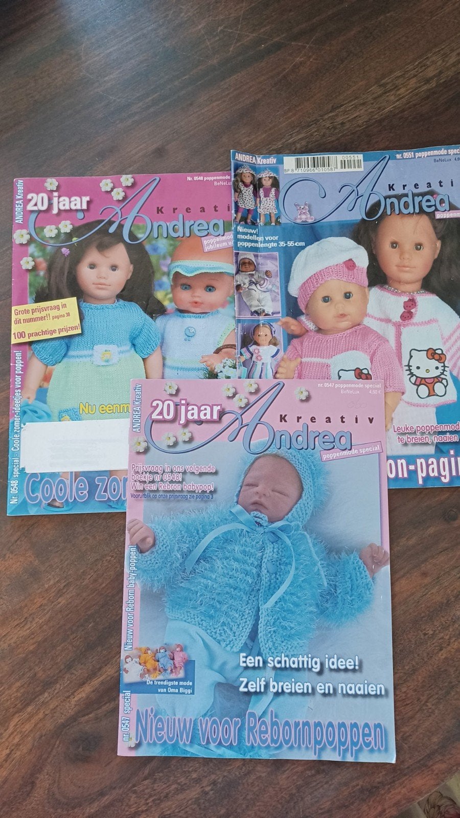 3x Andrea Poppenkleertjes breien en naaien, Boeken, Ophalen of Verzenden, Zo goed als nieuw, Breien en Haken
