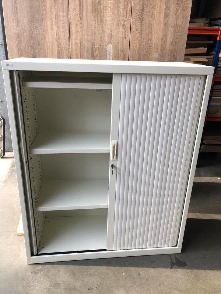 Witte roldeurkasten/archiefkasten, opbergkasten/kantoorkast, Niet ingevuld, 100 tot 150 cm, 100 tot 150 cm, Niet ingevuld