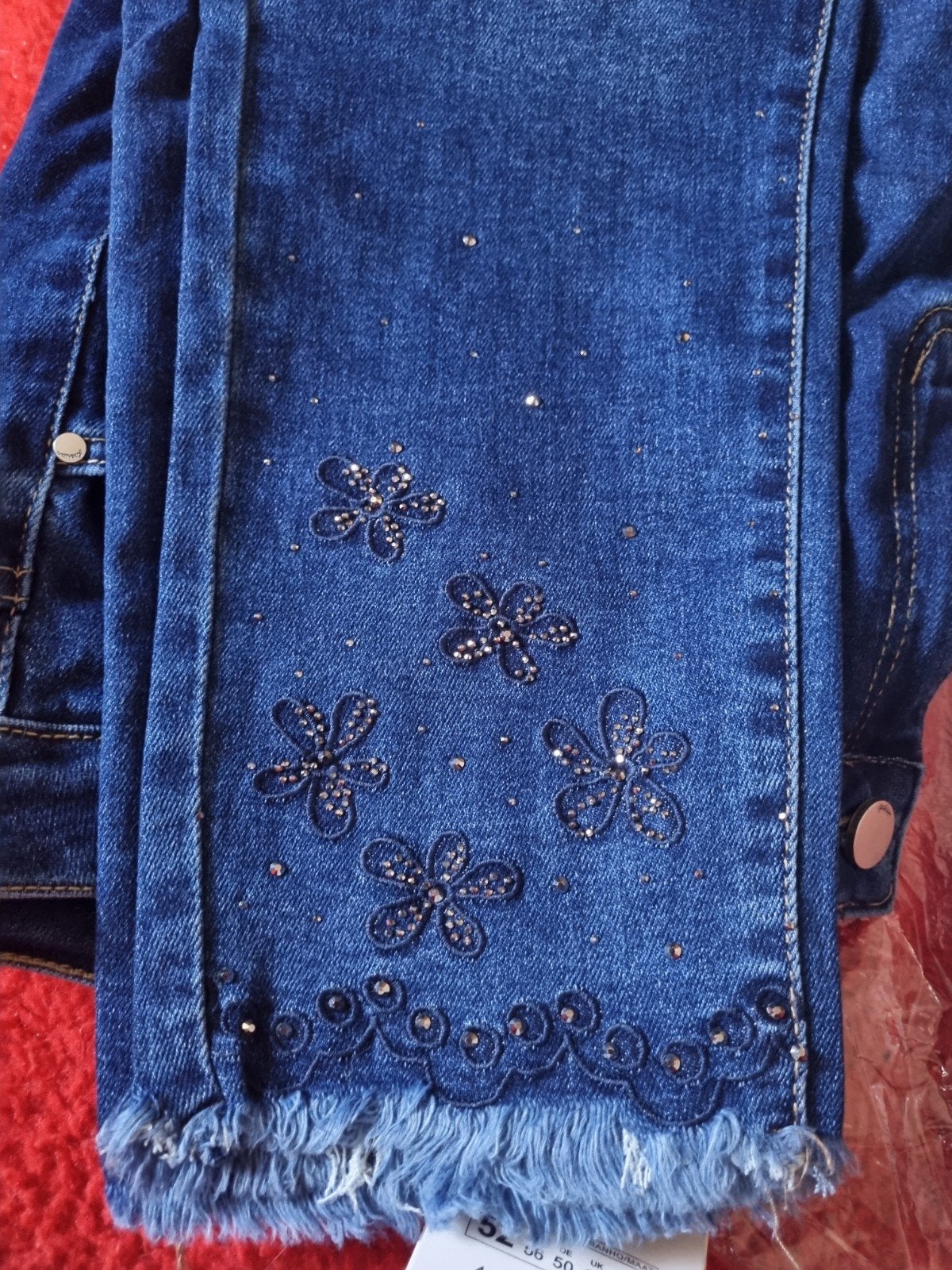 Nieuwe G-Smack Jeans met bloemen en strass - Maat 52, Blauw, Overige jeansmaten, Nieuw, G-Smack