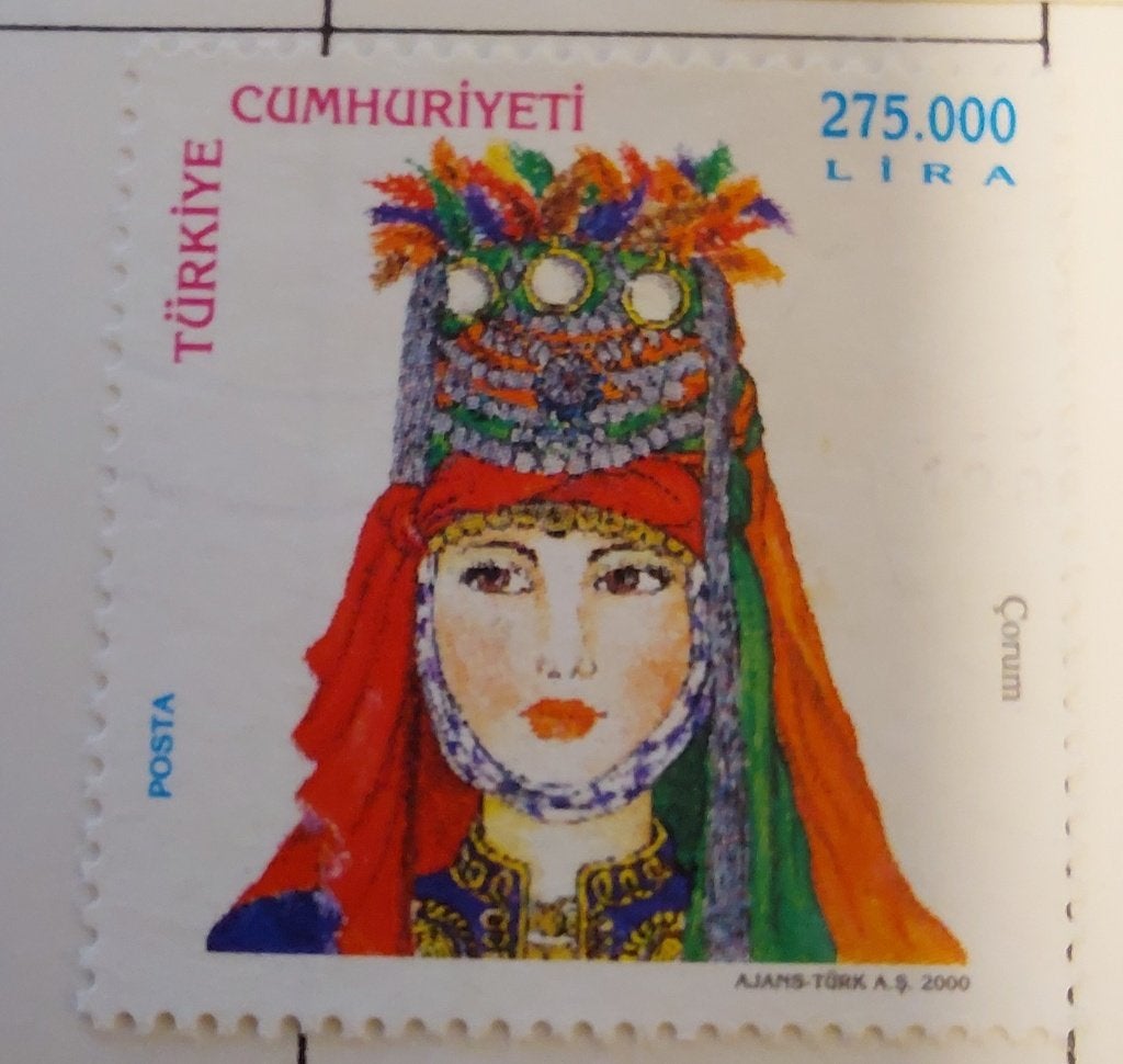 2000 Turkije Turkse vrouwenhoofddeksels., Verzenden, Overige landen, Gestempeld