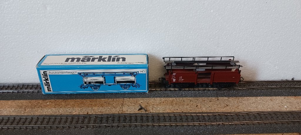 Marklin 4612: 4 Autotransportwagons, Hobby en Vrije tijd, Wisselstroom, Gebruikt, Wagon, Ophalen of Verzenden