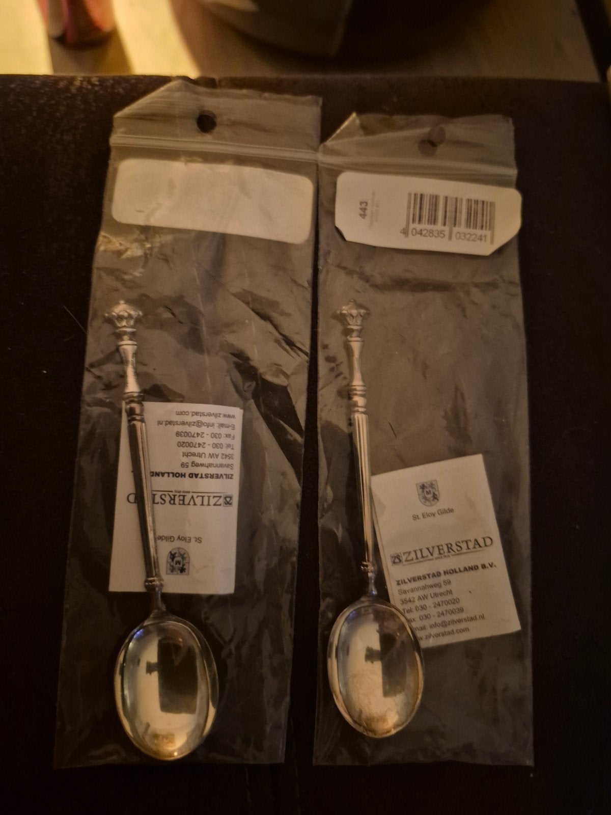 2 Zilverstad lepeltjes voor de verzamelaar, Antiek en Kunst, Ophalen of Verzenden