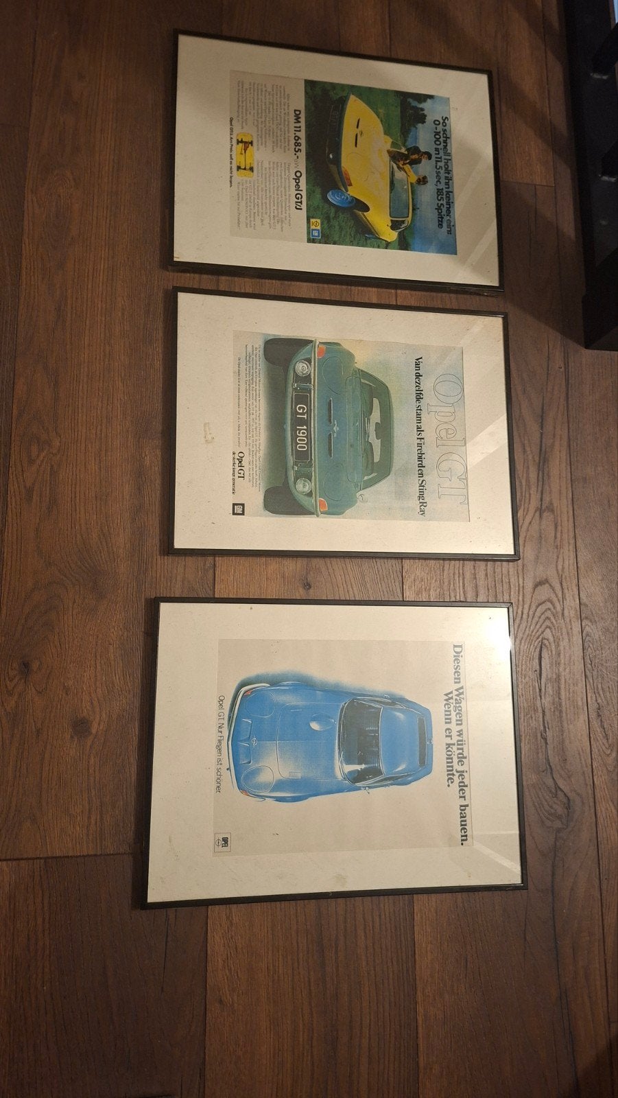 Drie opel gt afbeeldingen 40x 60 cm, Verzamelen, Ophalen of Verzenden, Auto's